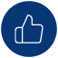 Thumbs-up icon for features on CurioBuddy workshop for kids